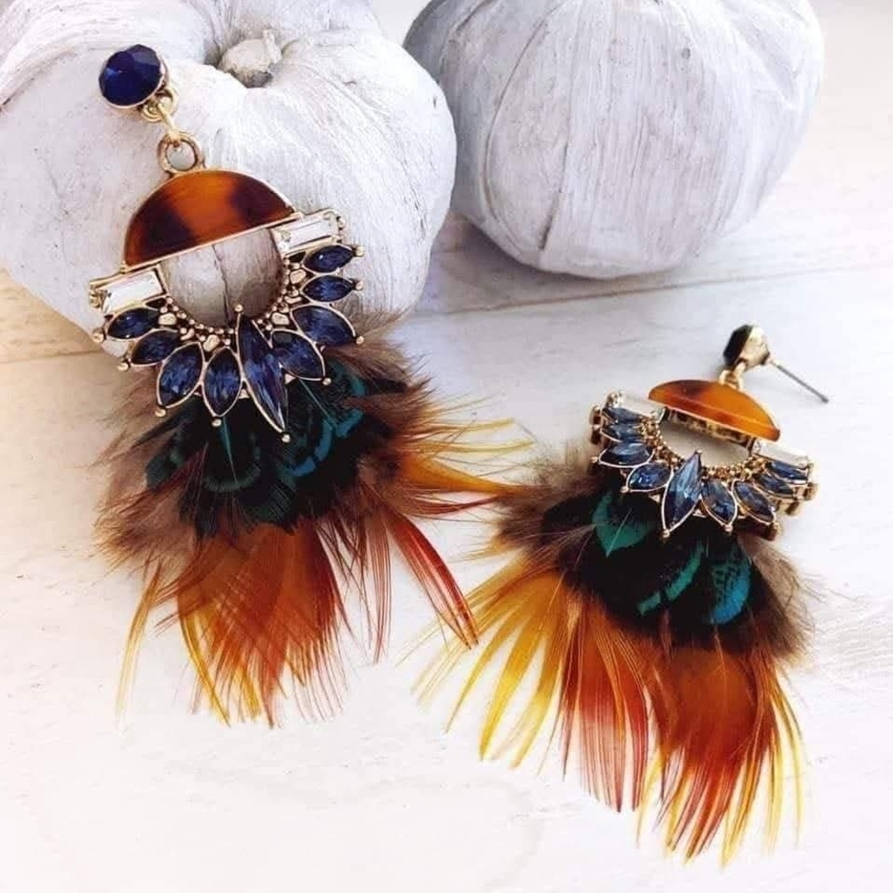 Park Lane Multicolor Feather Earrings
